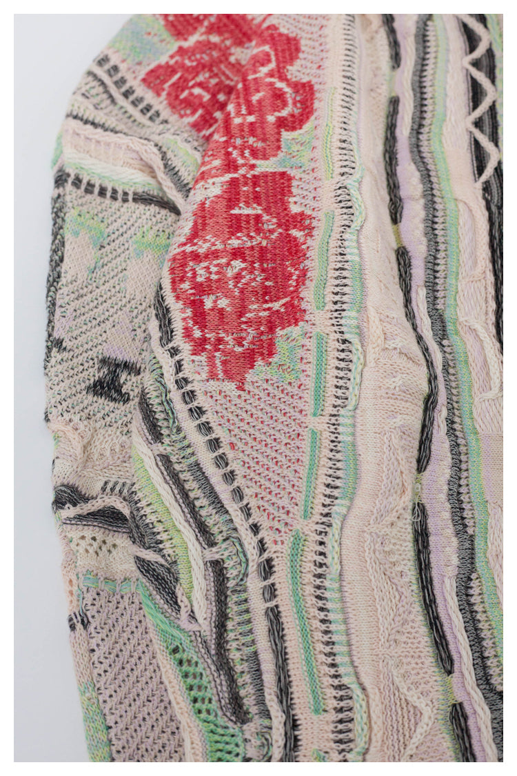 Japanese niche retro Santa Maria pattern Crew Neck Pullover Sweater S