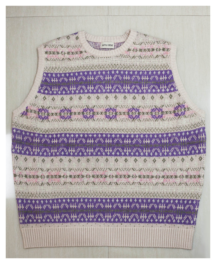 Japanese Vintage Purple Skeleton Pattern Womens pullover sweater vest sweater s