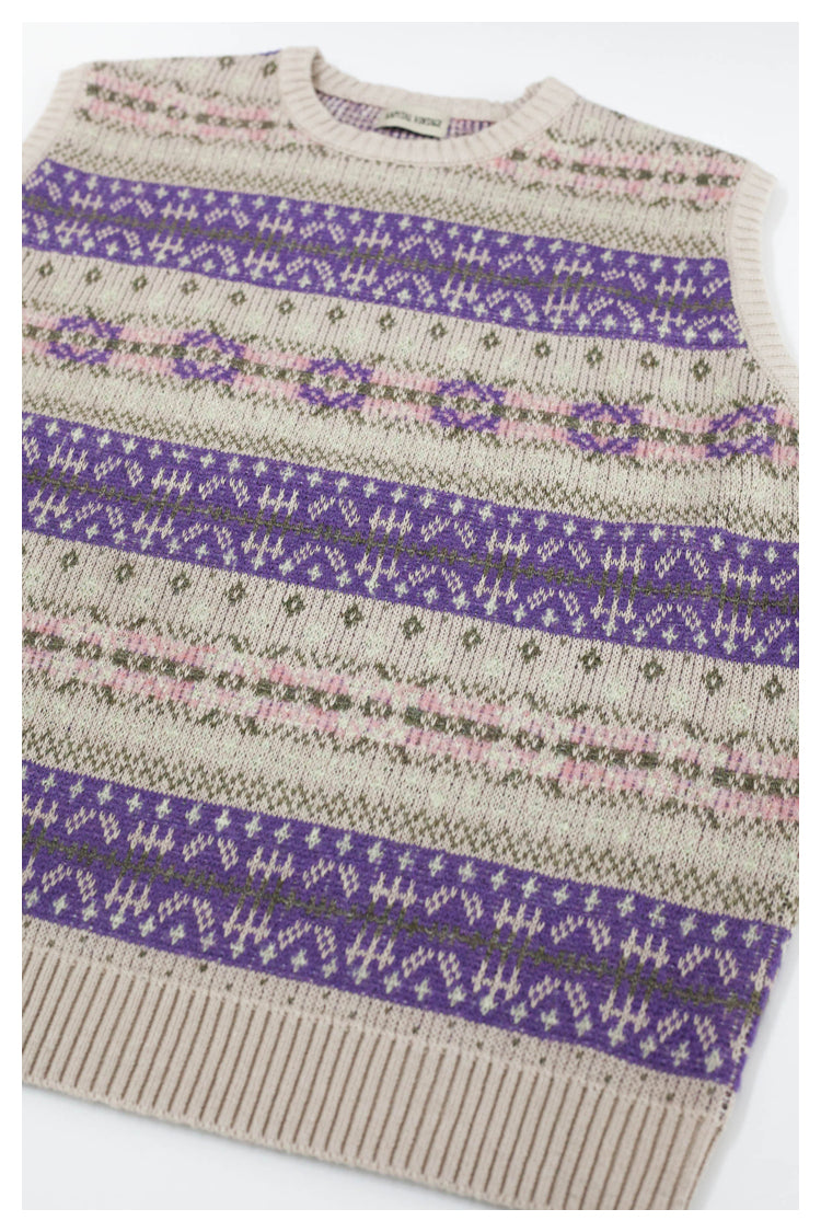 Japanese Vintage Purple Skeleton Pattern Womens pullover sweater vest sweater s