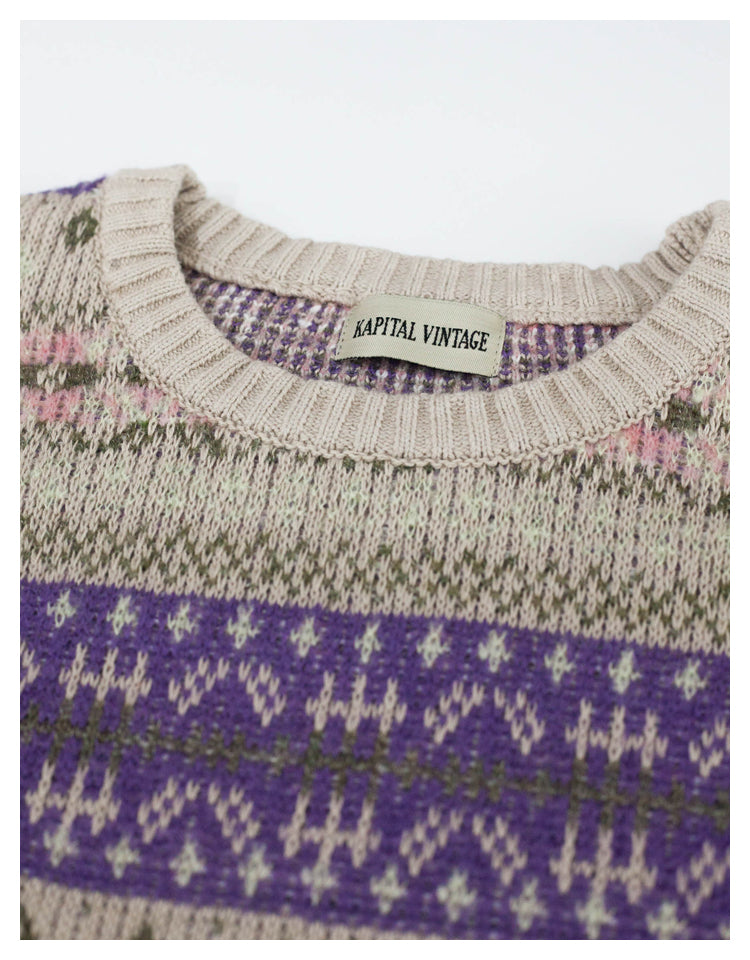 Japanese Vintage Purple Skeleton Pattern Womens pullover sweater vest sweater s