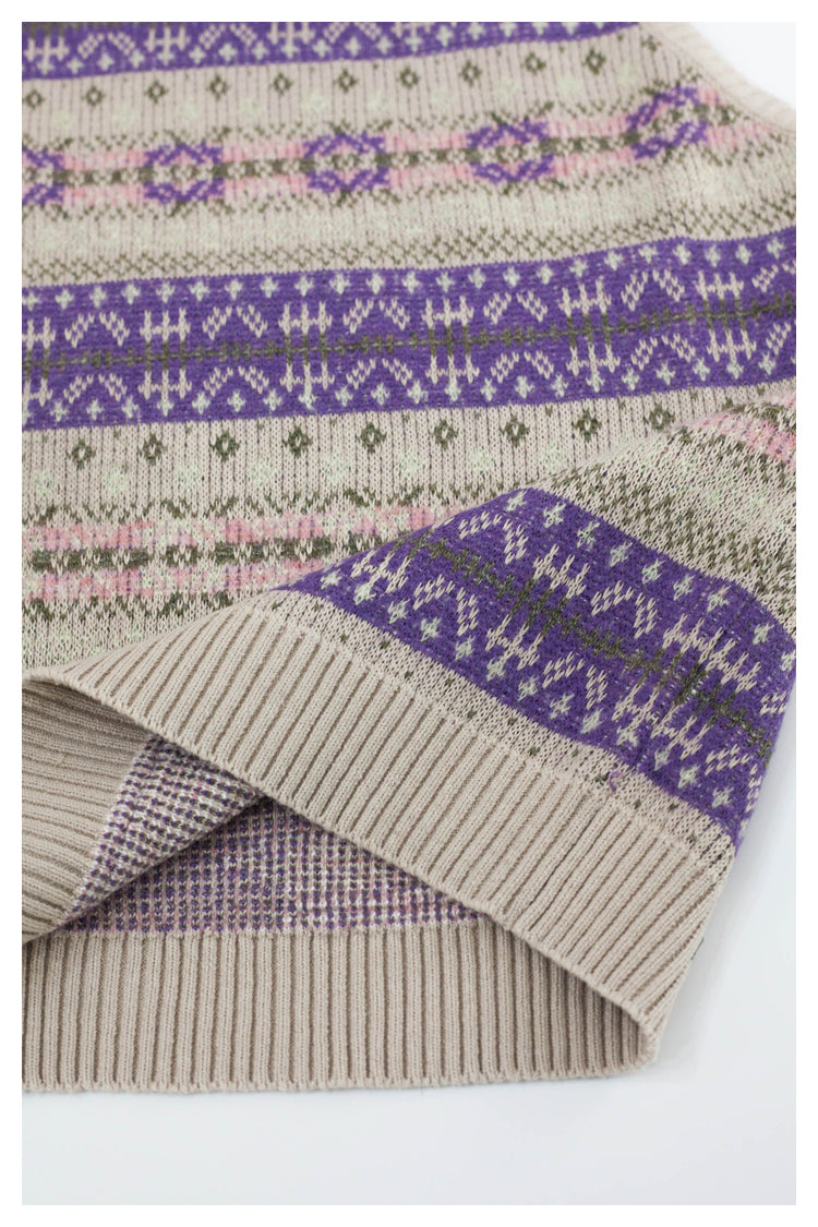 Japanese Vintage Purple Skeleton Pattern Womens pullover sweater vest sweater s