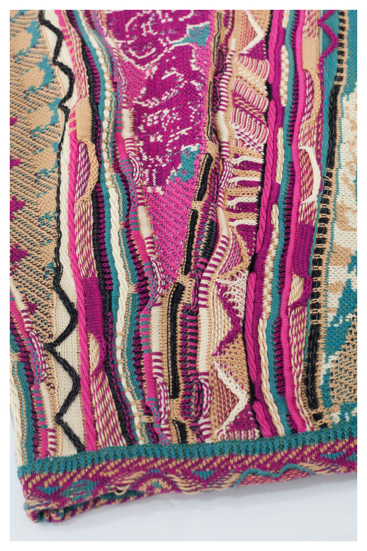 Japanese style niche retro rose red portrait knitted sweater vest