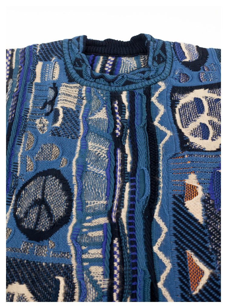 Japanese retro anti-war knitted sweater vest