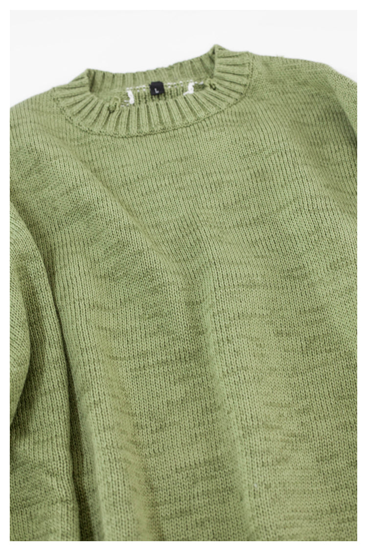 Japanese fall black knitted vintage skull  Crew Neck Pullover sweater s