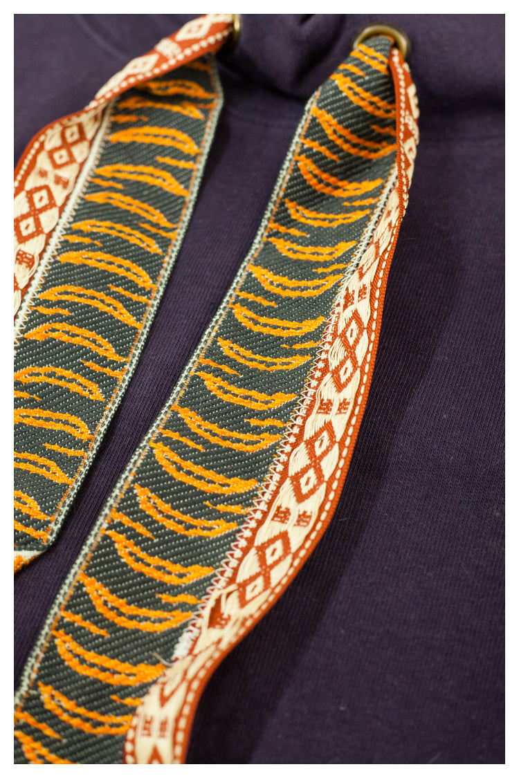 Japanese retro tiger pattern tie vest vest purple