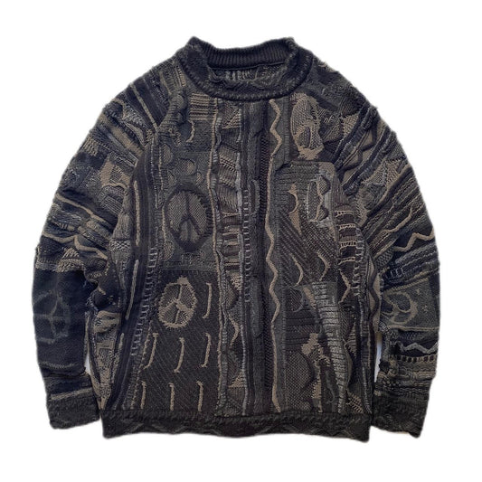 KA01 In stock, small crowd Japanese retro anti-war heavy couple pullover knitting sweater