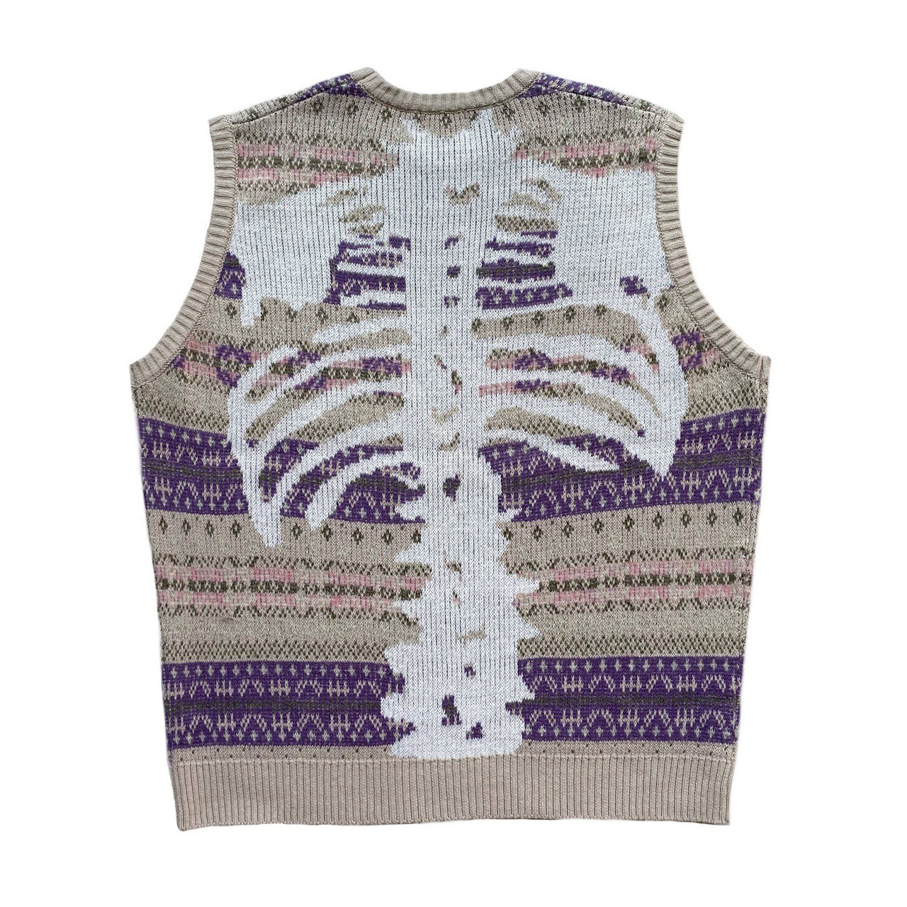 Japanese Vintage Purple Skeleton Pattern Womens pullover sweater vest sweater s