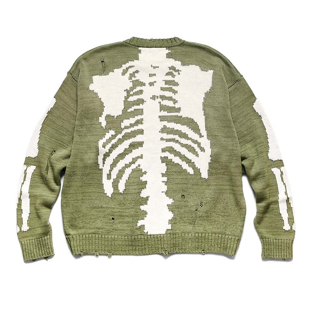 Japanese fall black knitted vintage skull  Crew Neck Pullover sweater s