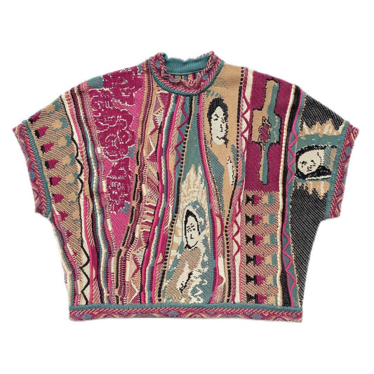 KA25 In stock, small crowd Japanese retro rose red figure knitted sweater vest vest