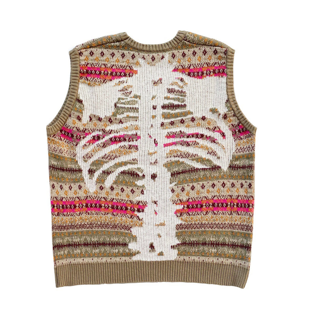 Japanese Vintage Skeleton Pattern Womens pullover sweater vest sweater s