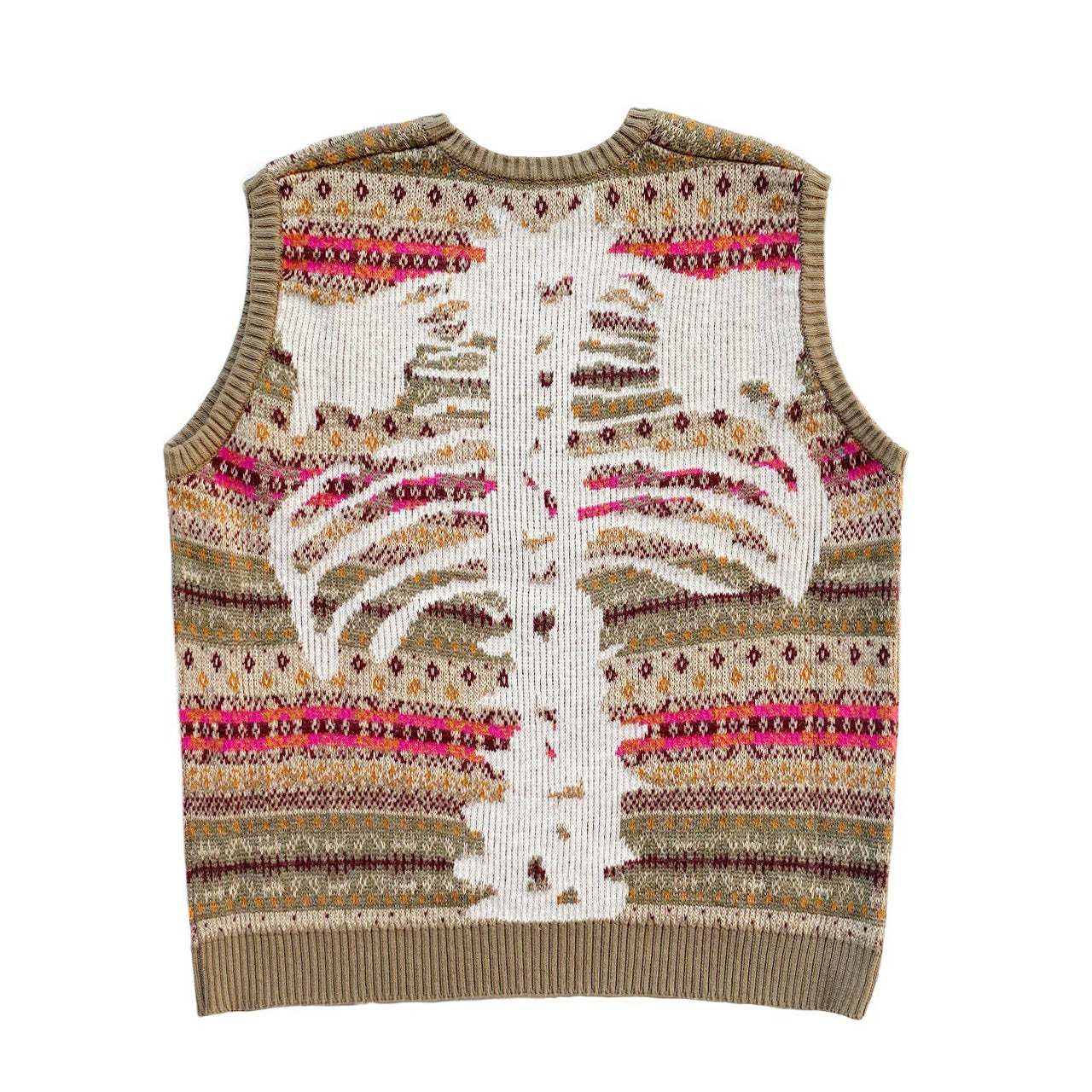 Japanese Vintage Skeleton Pattern Womens pullover sweater vest sweater s