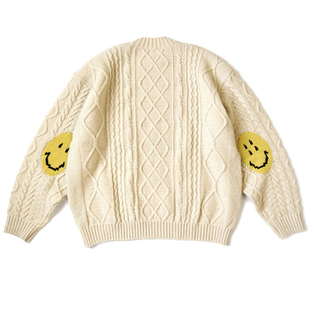 Japanese style retro arm smiley pullover knitted sweater