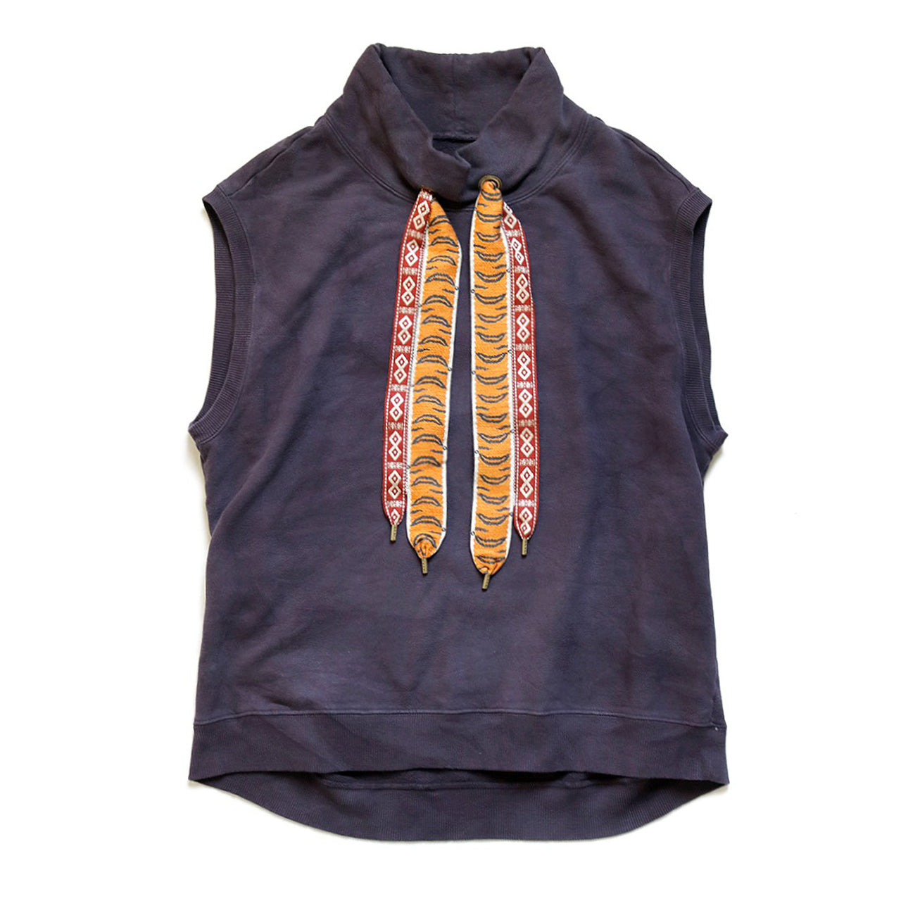 Japanese retro tiger pattern tie vest vest purple