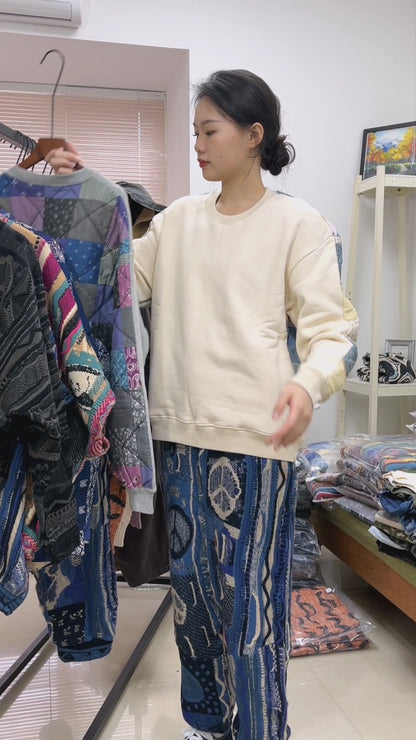 KA19 In stock, small crowd, Japanese retro sweaters, pure cotton patchwork, hundreds of fabrics