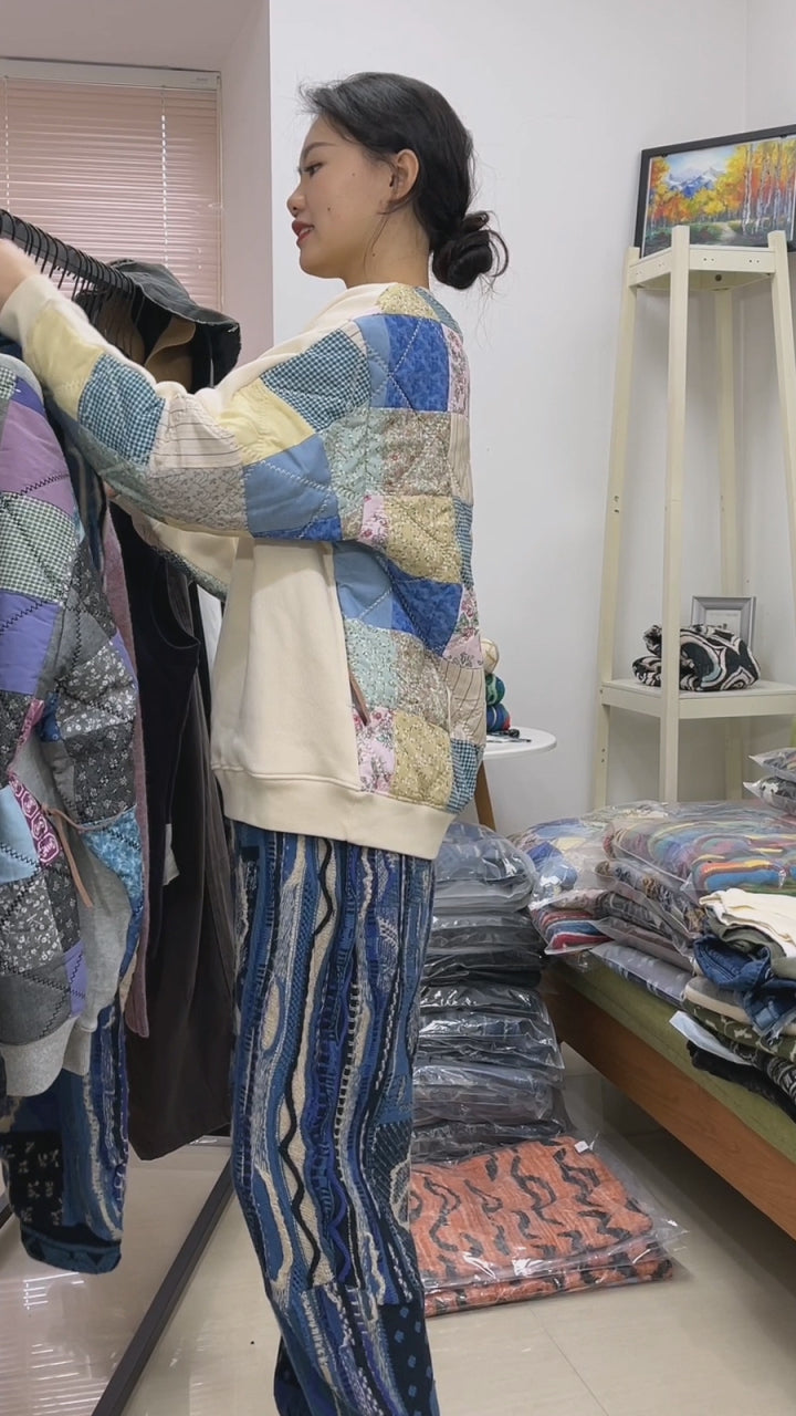 Vintage Japanese Anti-War Wool Trousers – Thermal Blue Wool Pants for Men & Women